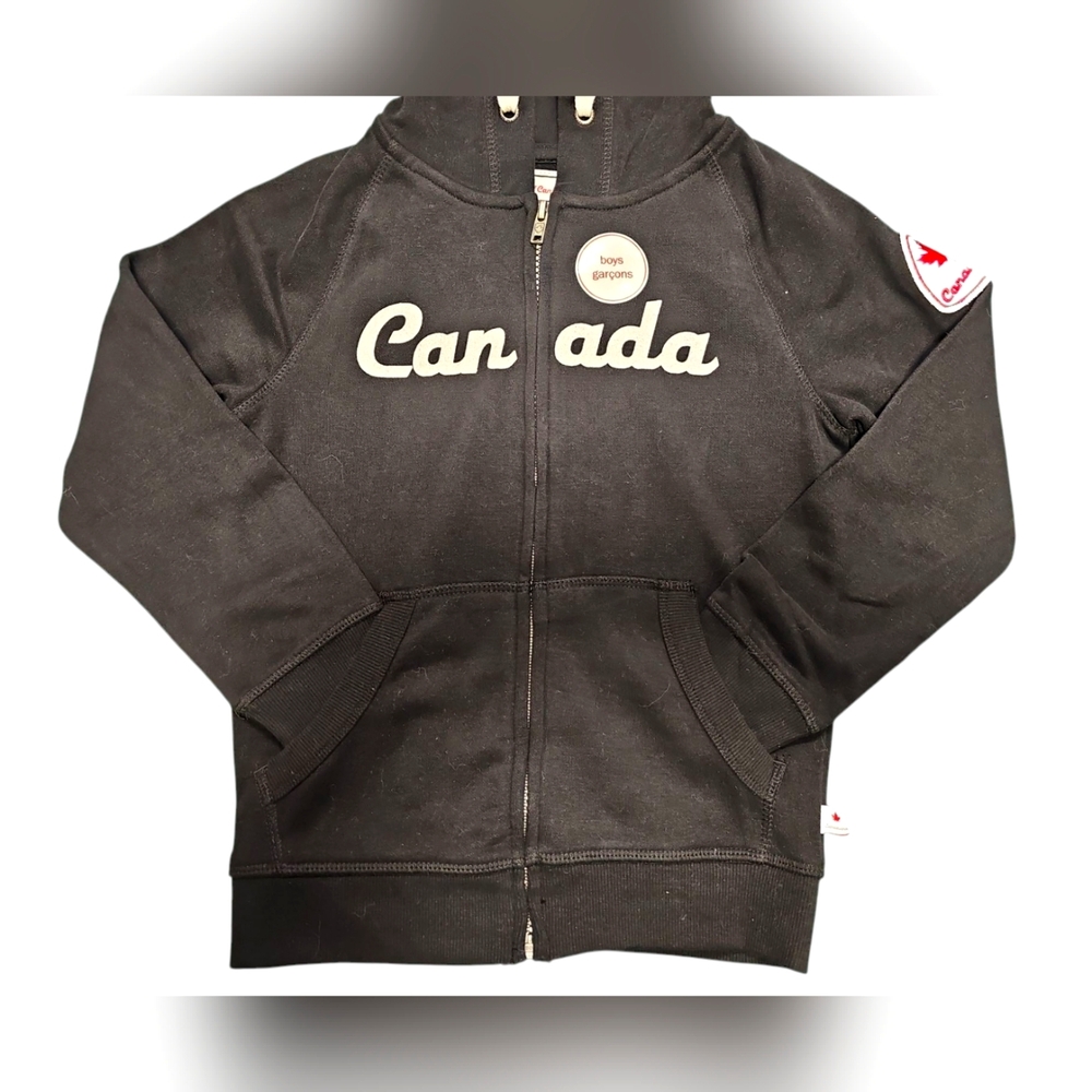 Canadiana Canada Kids Black Hoodie Size Small (6)